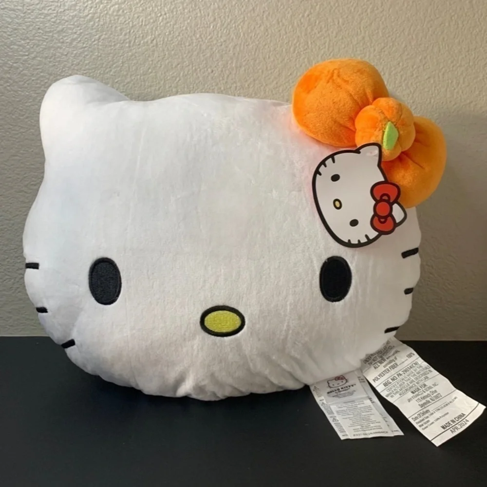 Hello Kitty Pumpkin Bow Throw Pillow NEW Halloween